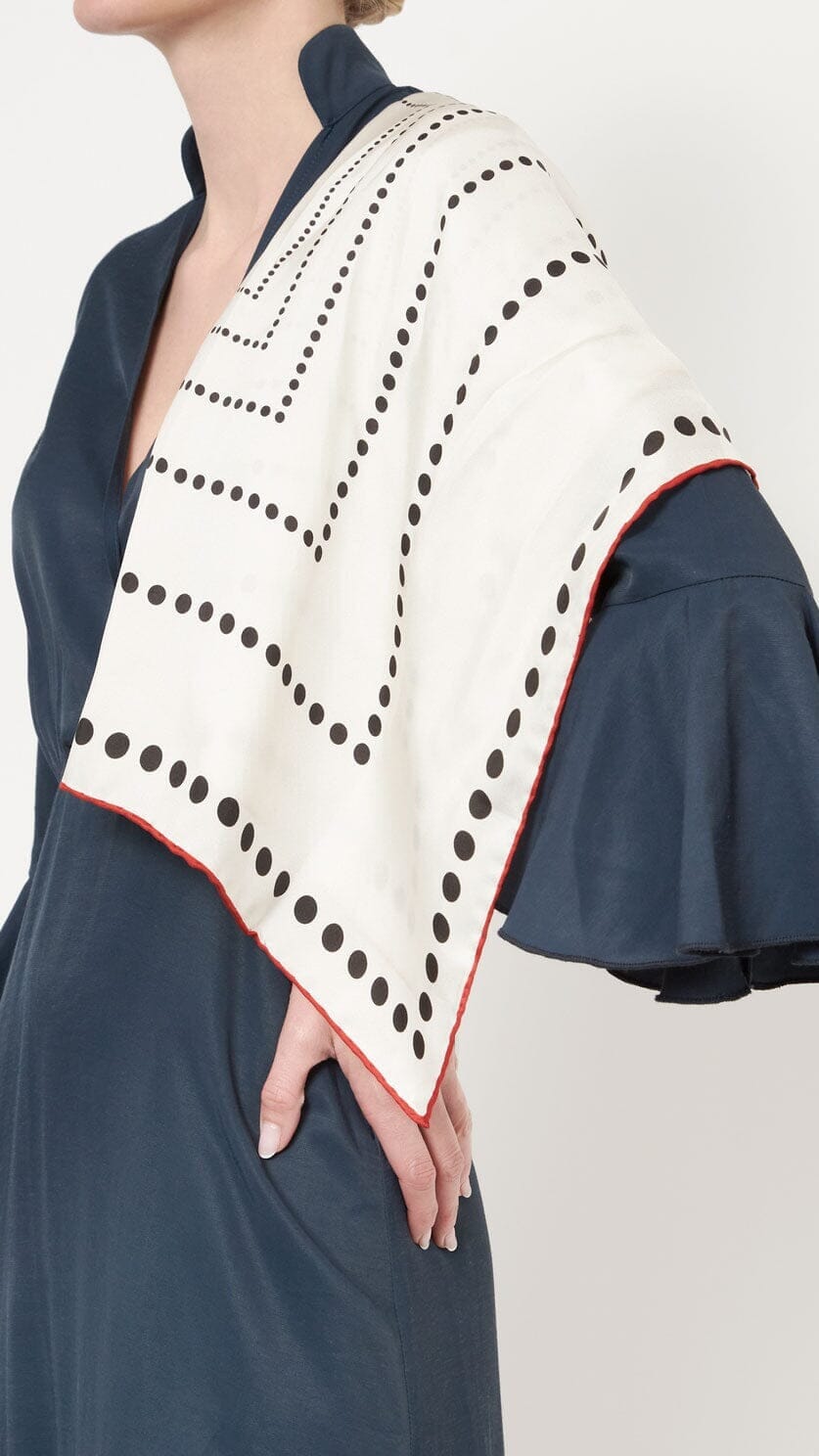 Mini Dot Scarf white Foulards & Scarves Van Hise 