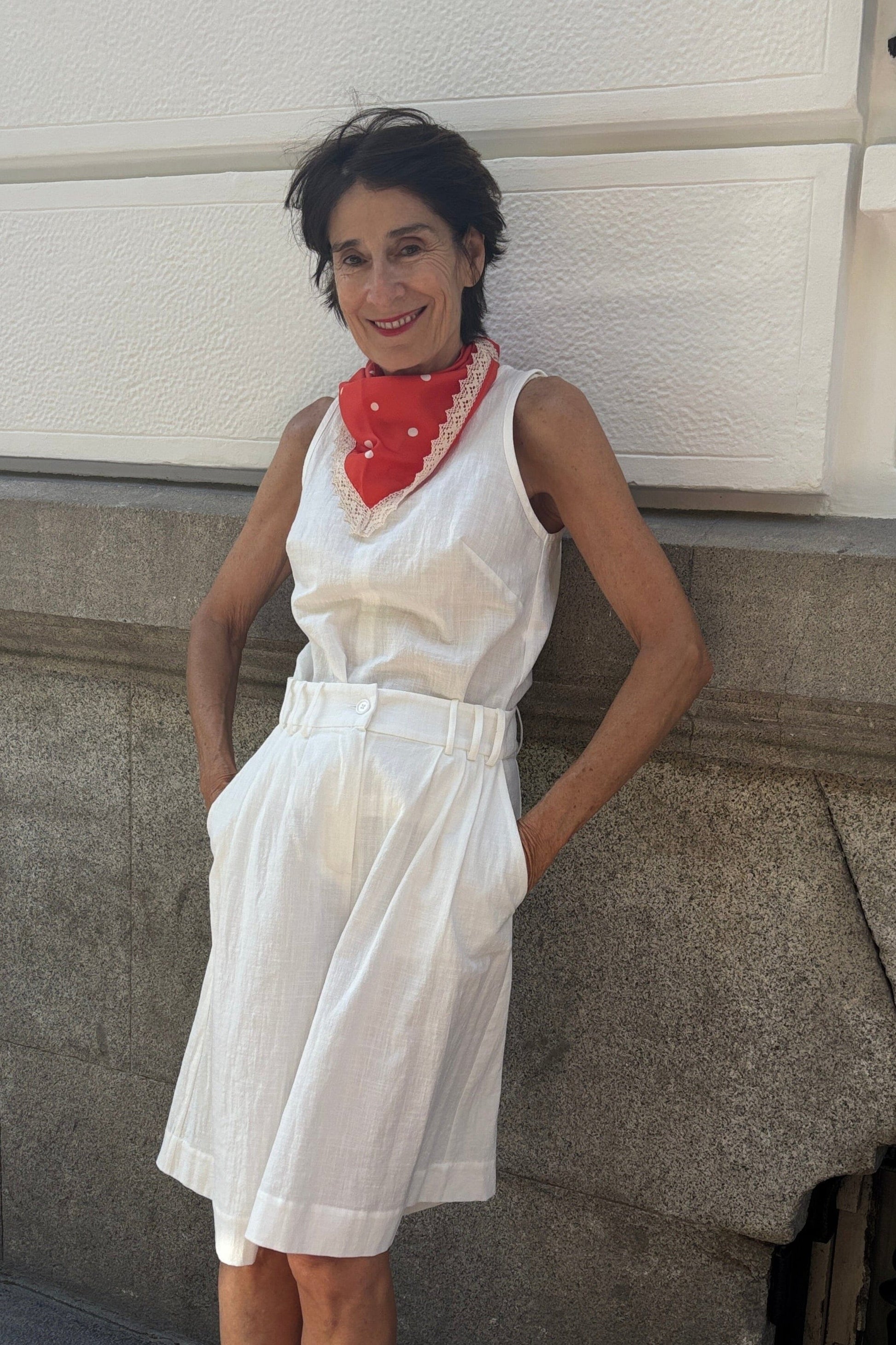 MINI MANTO x ES FASCINANTE Rojo / Crema Foulards & Scarves ELEVAA 
