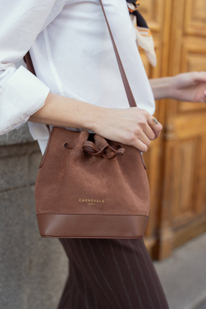 Mini Telma Cognac Suede Mini bags Carnevale Madrid 