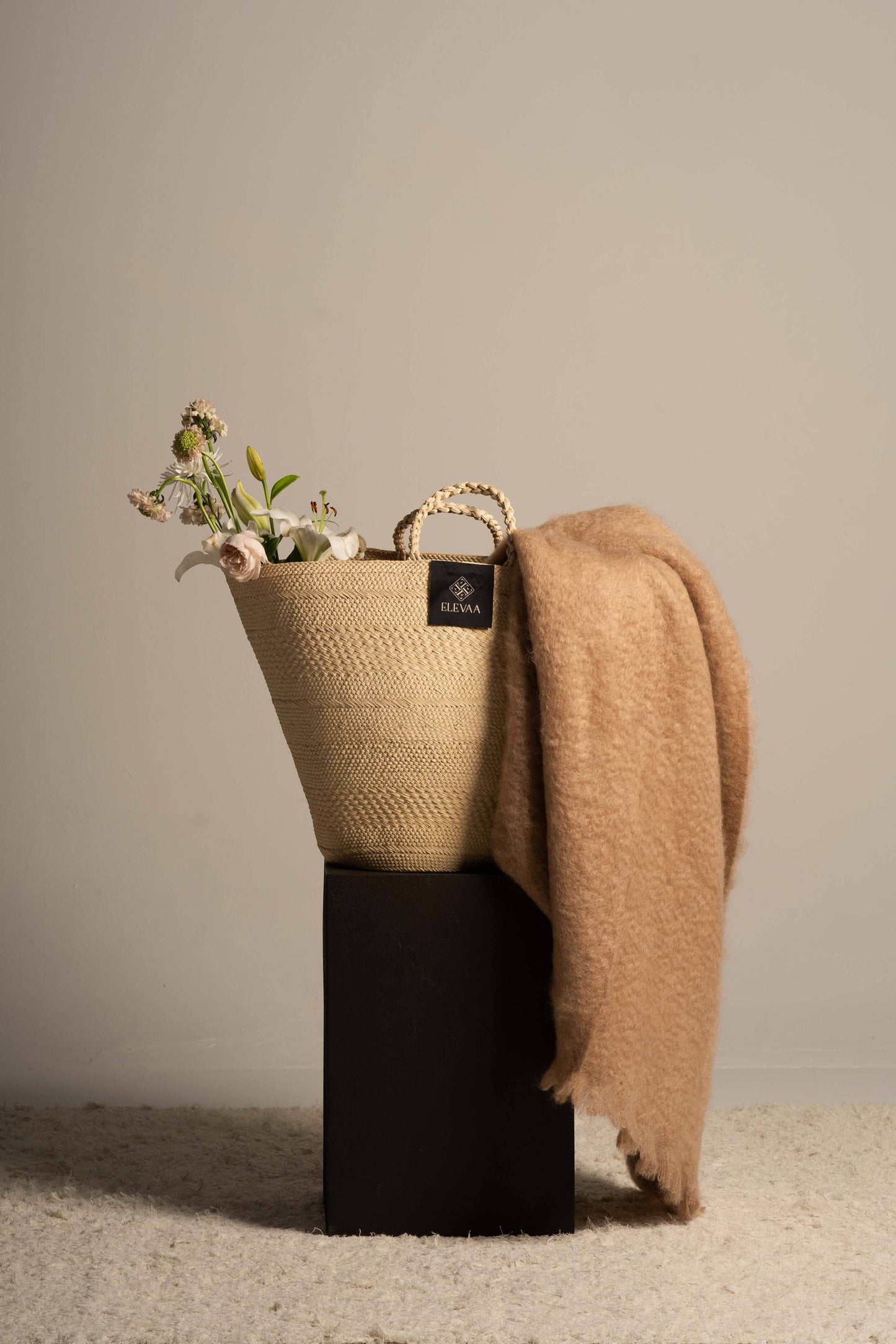 Mocha Mohair Blanket Accessories ELEVAA 
