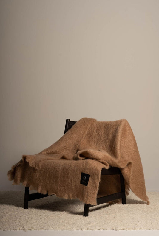 Mocha Mohair Blanket Accessories ELEVAA 