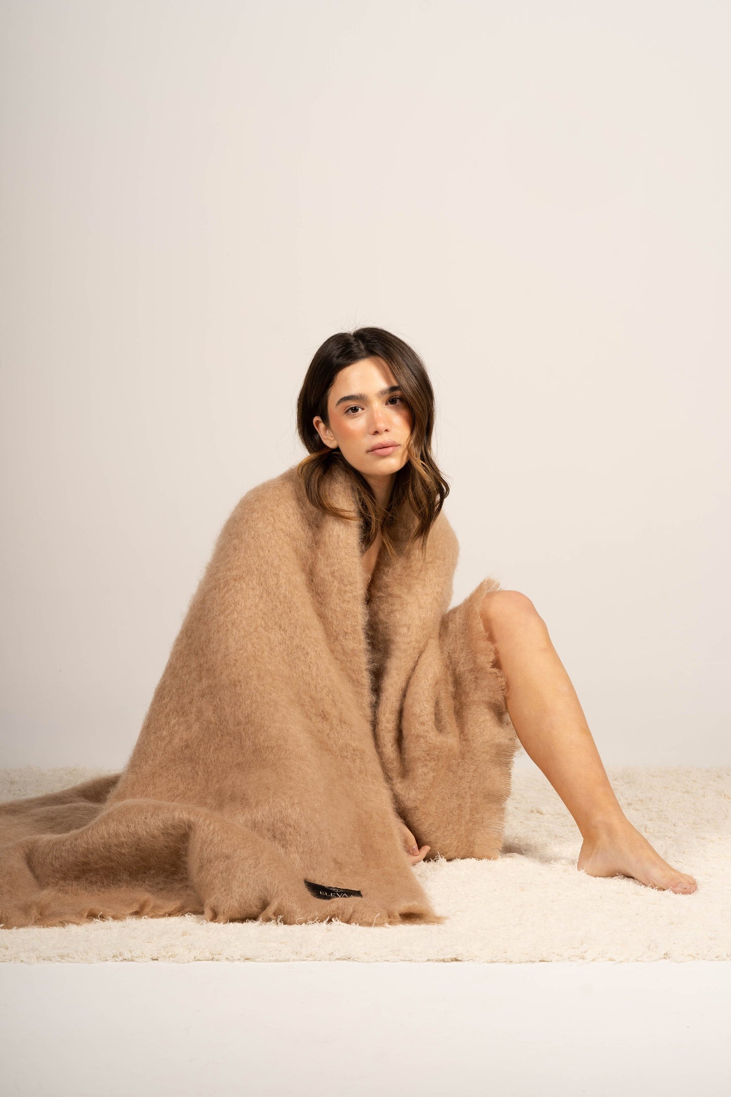 Mocha Mohair Blanket Accessories ELEVAA 