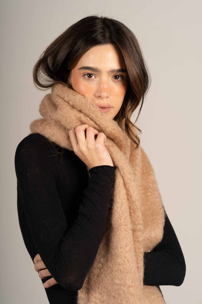 Mocha Mohair Scarf Accessories ELEVAA 