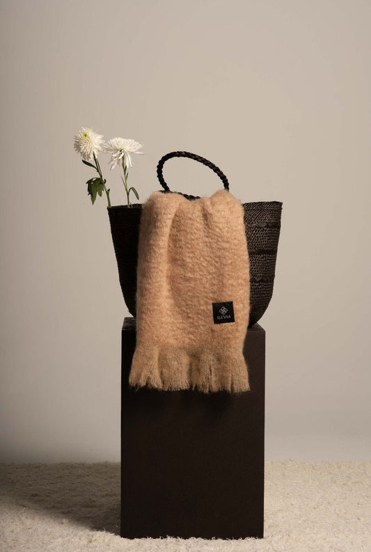 Mocha Mohair Scarf Accessories ELEVAA 