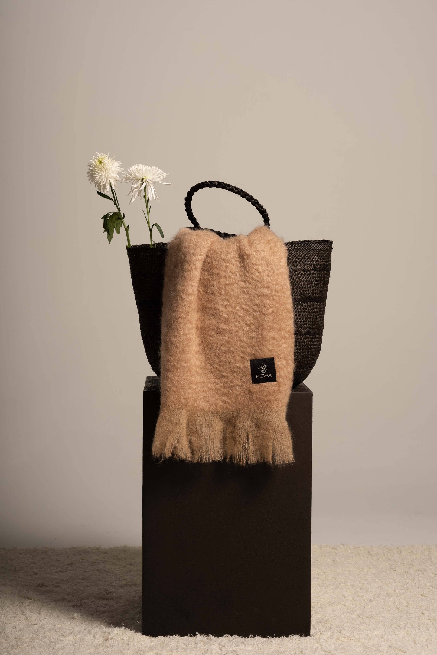 Mocha Mohair Scarf Accessories ELEVAA 