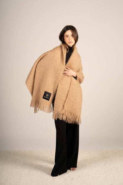 Mocha Mohair Shawl Foulards & Scarves ELEVAA 