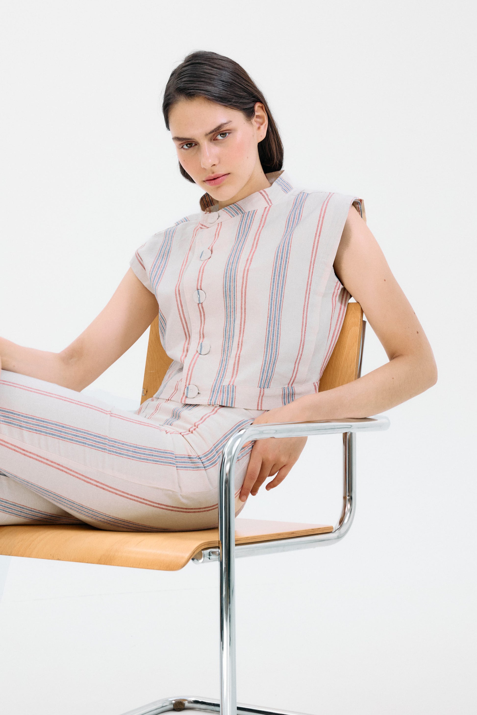 Mono Giardino Rayas Rojas y Azul Jumpsuits IPA BRAND 