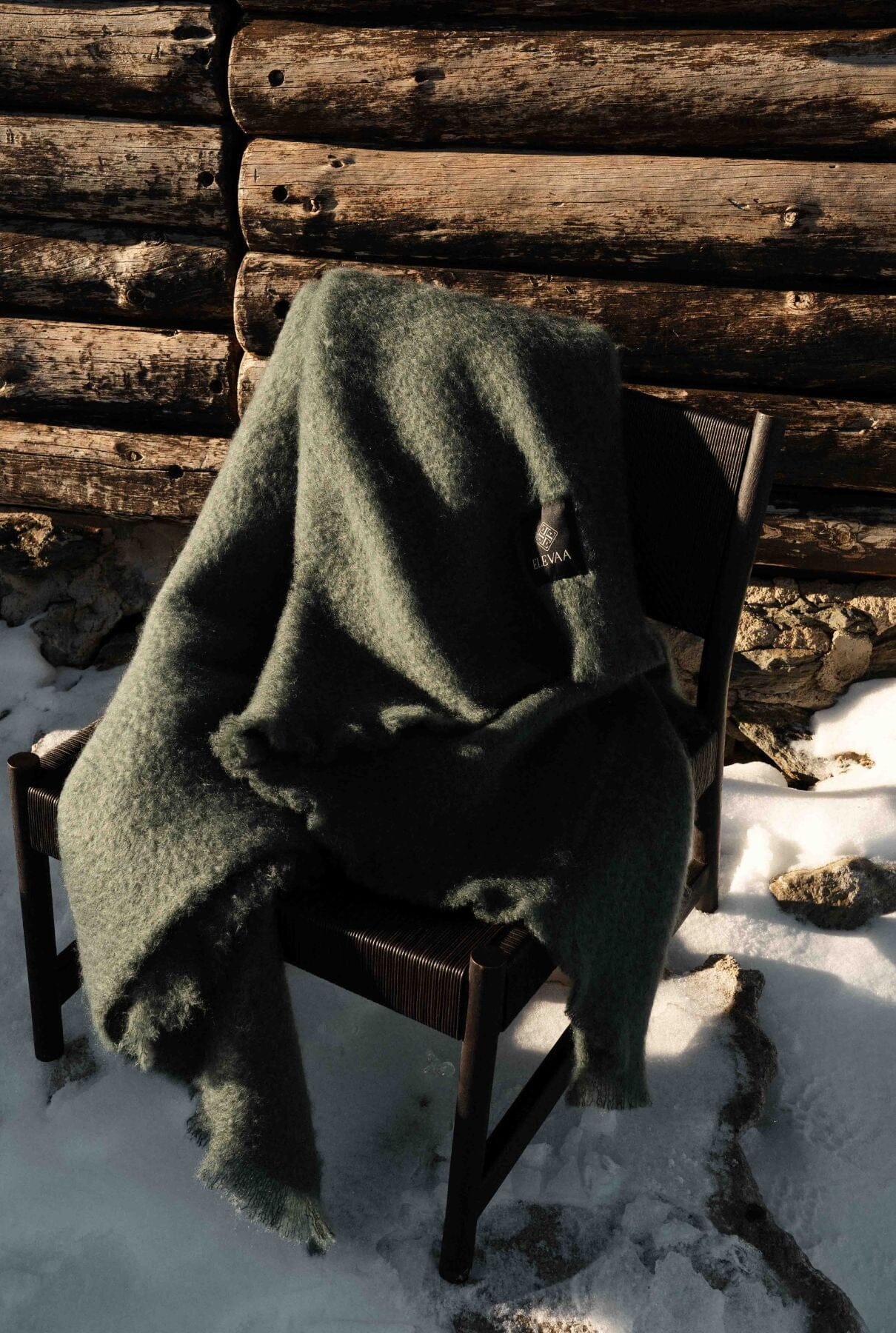 Moss Green Mohair Blanket Accessories ELEVAA 