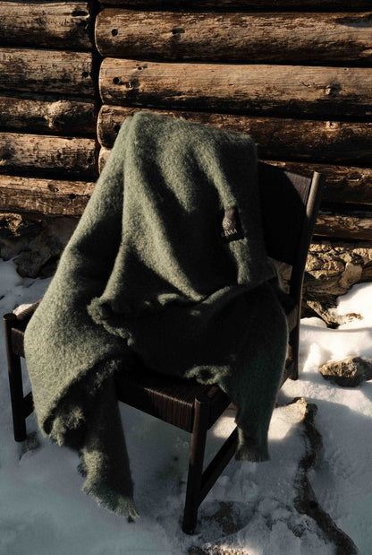 Moss Green Mohair Blanket Accessories ELEVAA 
