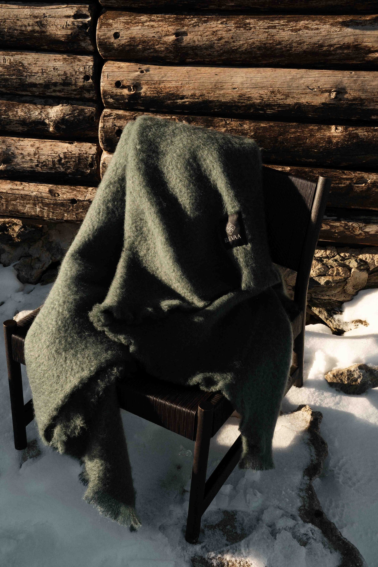 Moss Green Mohair Blanket Accessories ELEVAA 