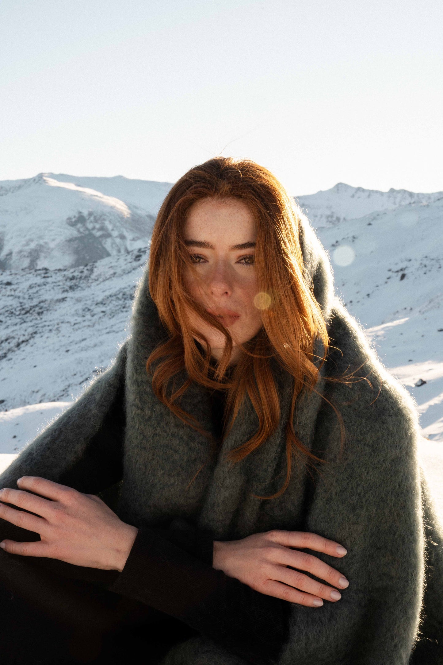 Moss Green Mohair Blanket Accessories ELEVAA 