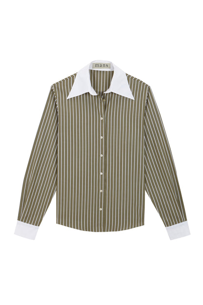 CAMISA VERDE RAYAS BLANCAS