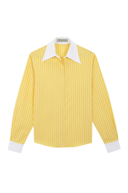 CAMISA AMARILLA RAYAS BLANCAS