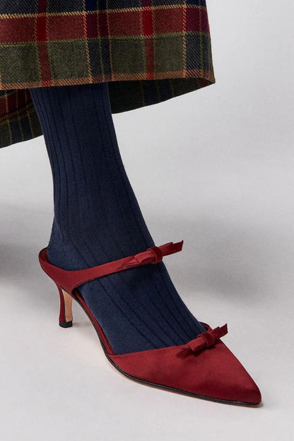 Mule Casey burgundy Heels Kolonaki 