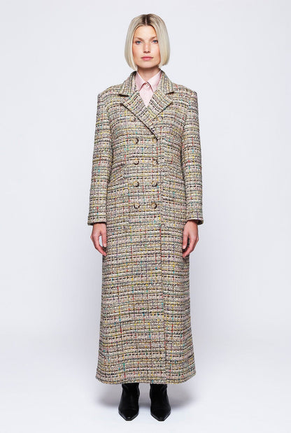 Multicolor artisanal tweed coat Coats Mirto 