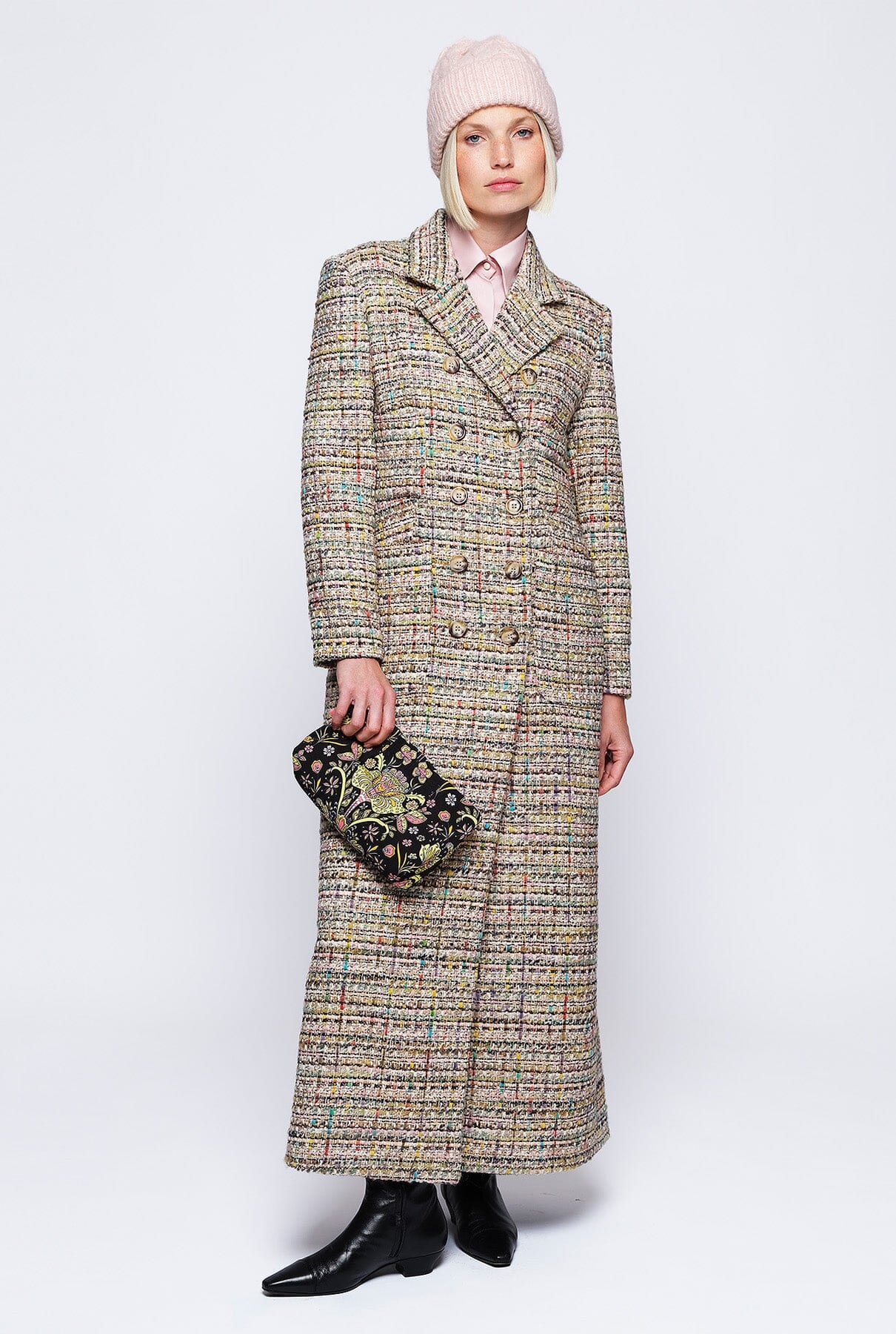 Multicolor artisanal tweed coat Coats Mirto 