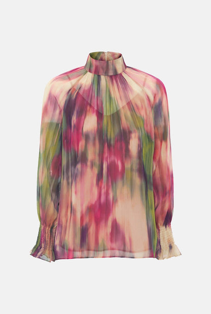 Multicolor chiffon Ikat print top Shirts & blouses Mirto 