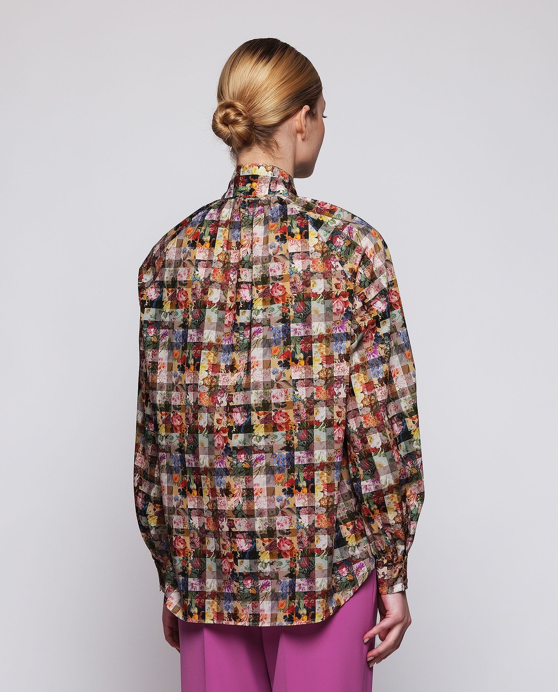 Multicolor floral cotton shirt Shirts & blouses Mirto 