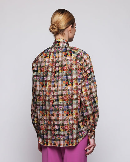 Multicolor floral cotton shirt Shirts & blouses Mirto 