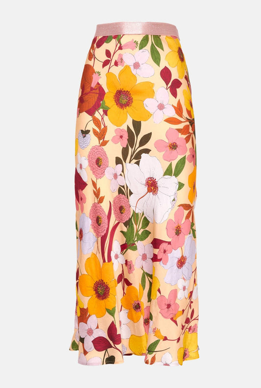 Multicolor floral print midi skirt Skirts Mirto 