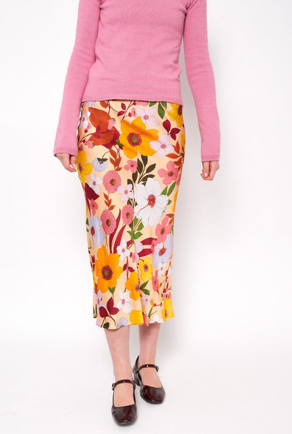 Multicolor floral print midi skirt Skirts Mirto 