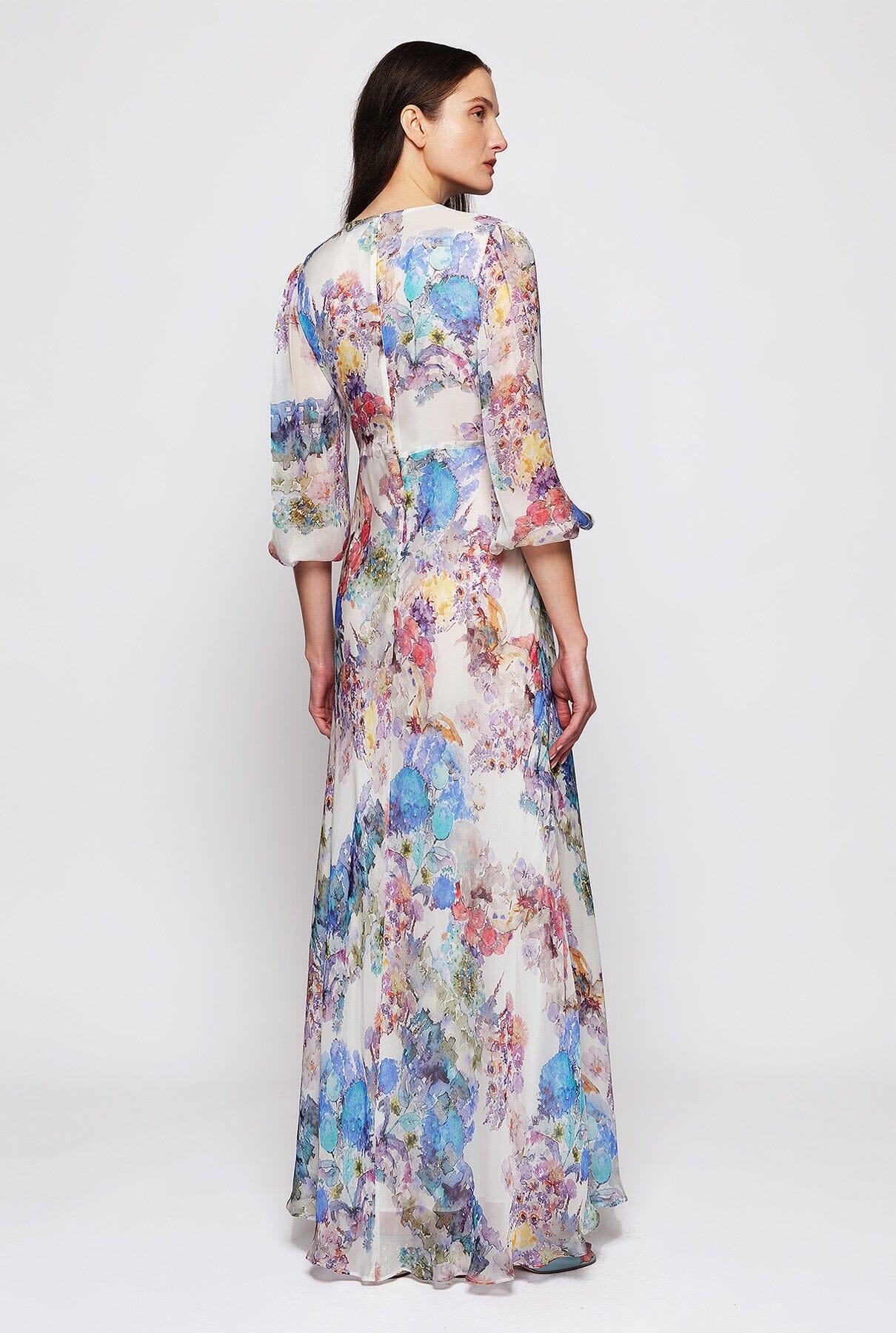 Multicolor print chiffon silk dress Dresses Mirto 