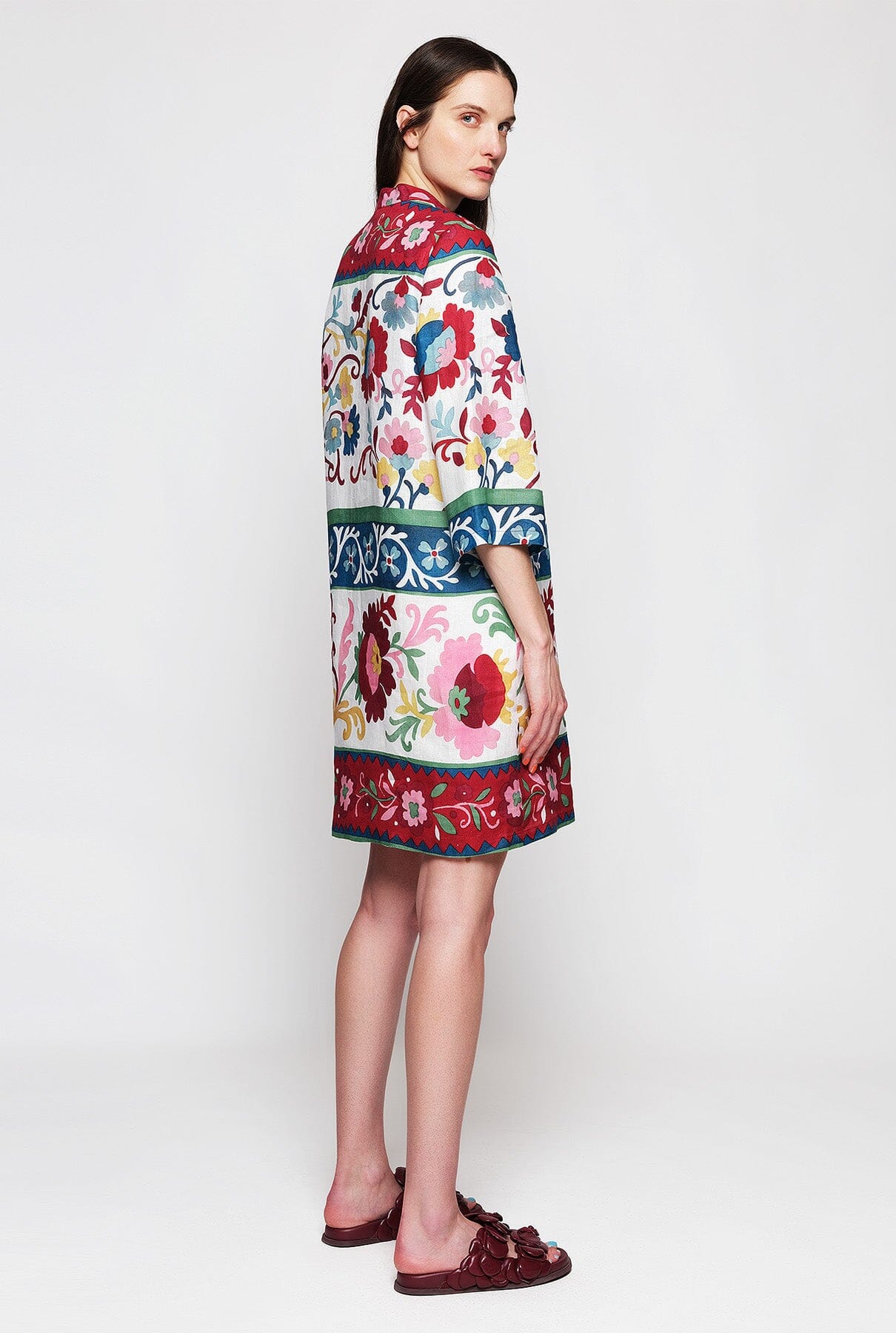 Multicolor print linen dress Dress Mirto 