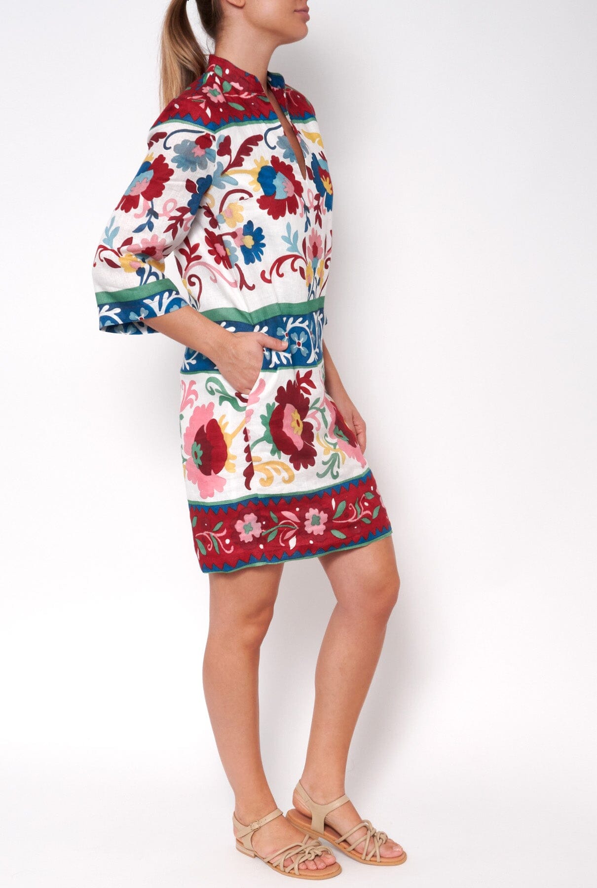 Multicolor print linen dress Dress Mirto 