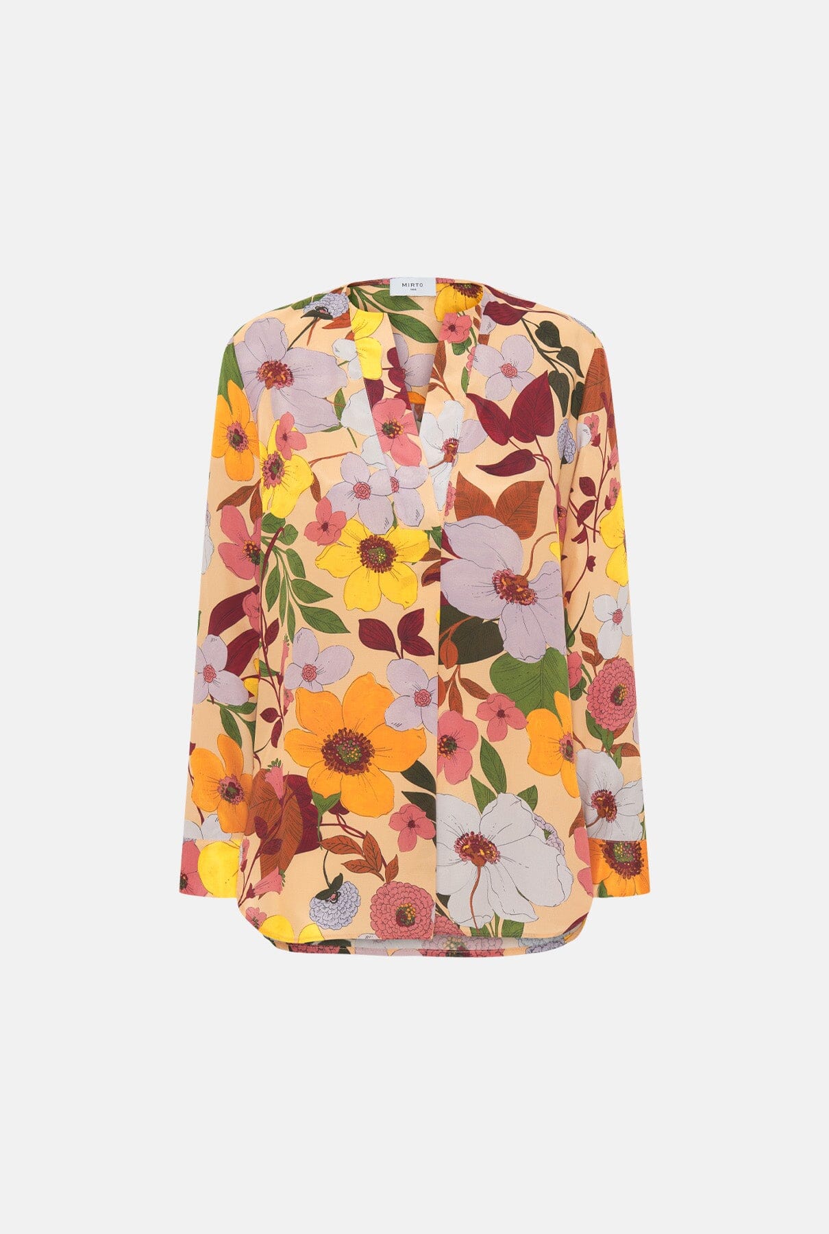 Multicolor silk blend floral print blouse Shirts & blouses Mirto 