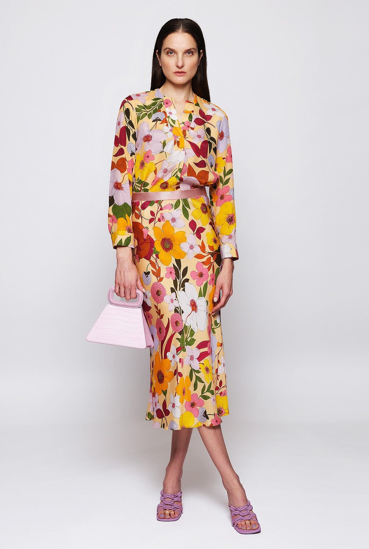 Multicolor silk blend floral print blouse Shirts & blouses Mirto 