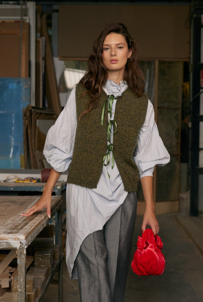 Mumi bow vest - Green Vests Laia Alen 