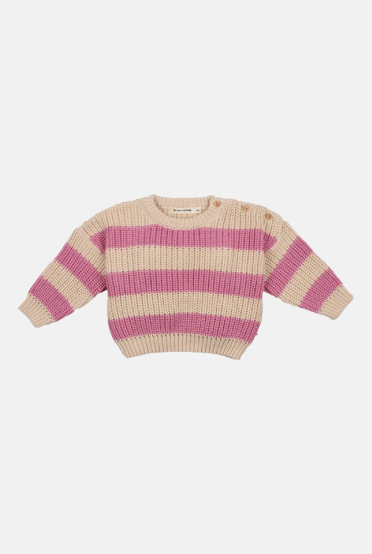 Myra Baby Jumper Natural & Iris Lilac Stripes Sweaters The New Society 