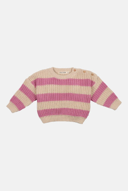 Myra Baby Jumper Natural & Iris Lilac Stripes Sweaters The New Society 