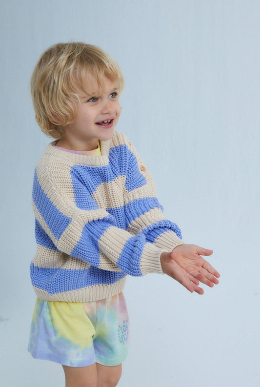 Myra Baby Jumper Natural & Lake Tahoe Stripes Sweaters The New Society 