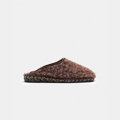 Namo marron oscuro Boucle Flat Shoes Naguisa 