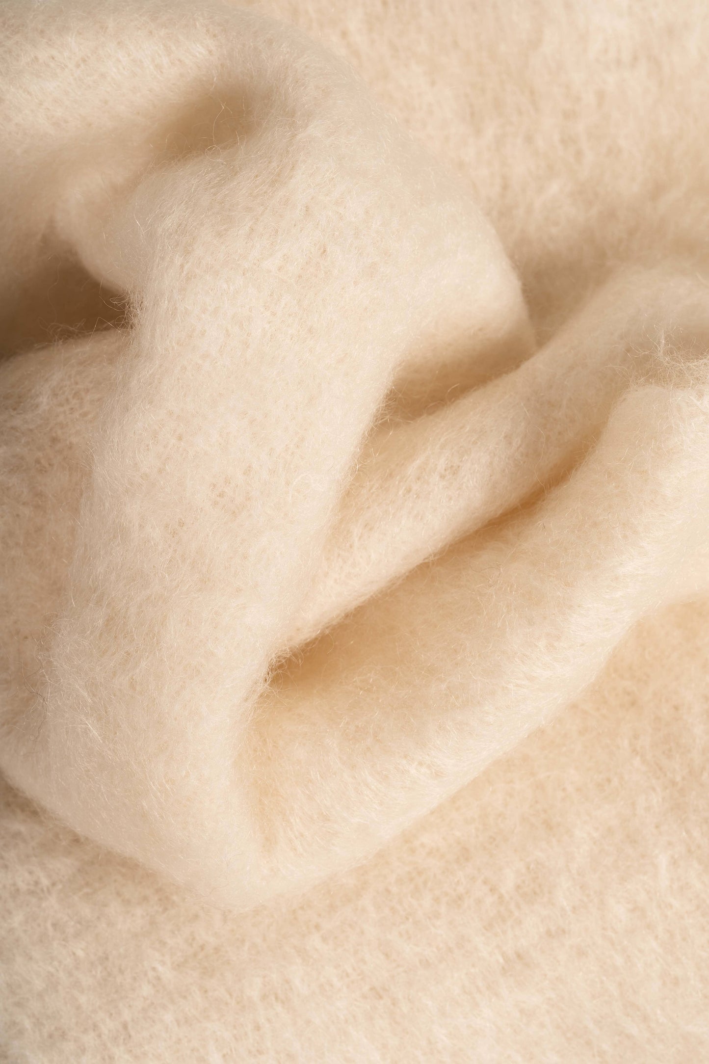 Natural Beige Mohair Balaclava Hats ELEVAA 