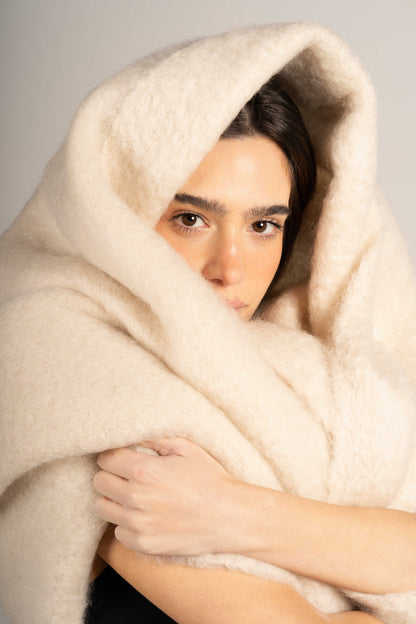 Natural Beige Mohair Blanket Accessories ELEVAA 