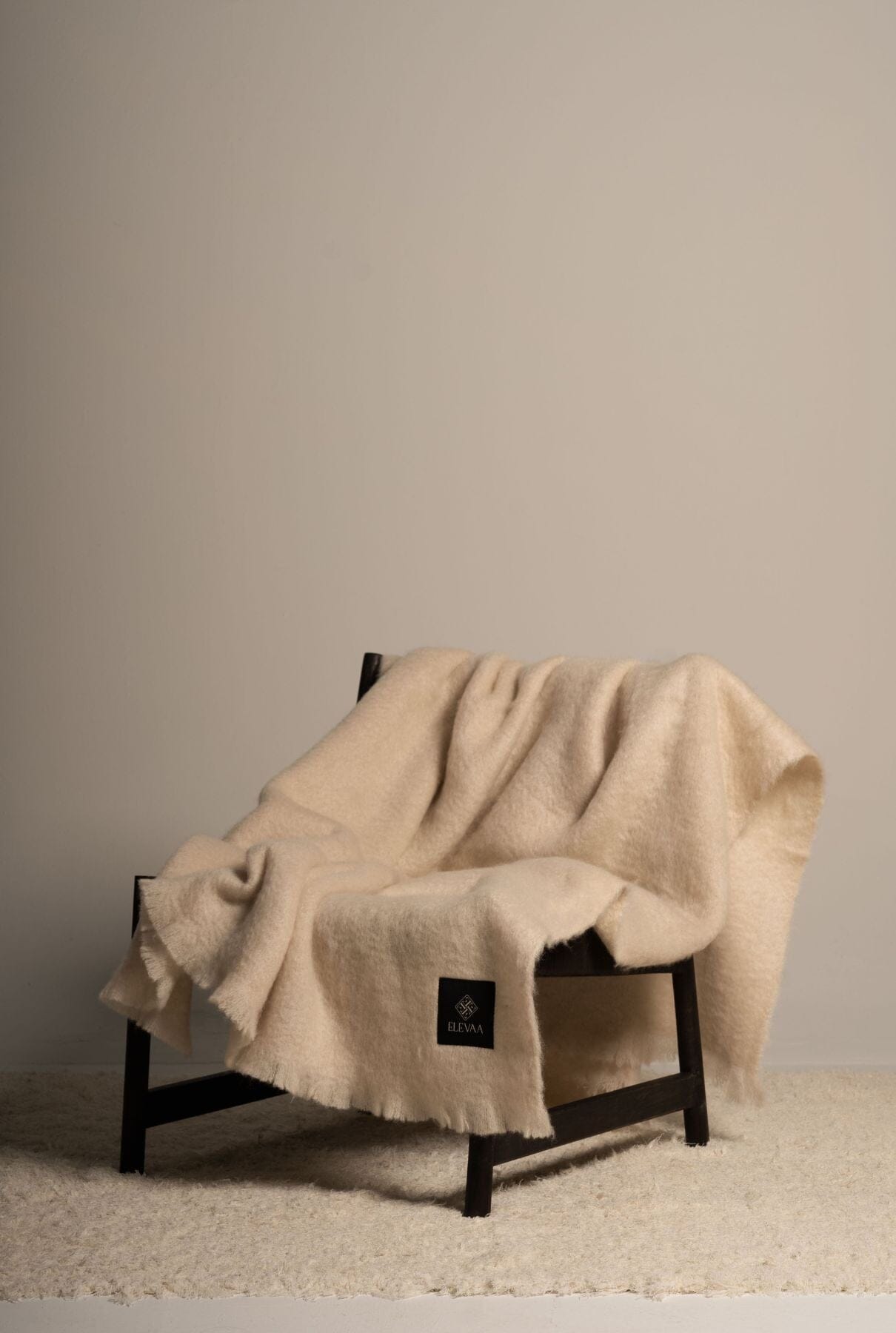 Natural Beige Mohair Blanket Accessories ELEVAA 