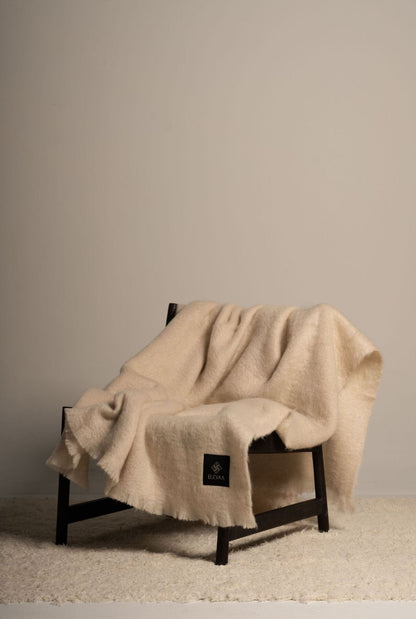 Natural Beige Mohair Blanket Accessories ELEVAA 