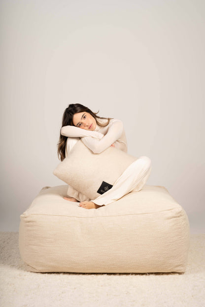 Natural Beige Mohair Cushion Cushions ELEVAA 