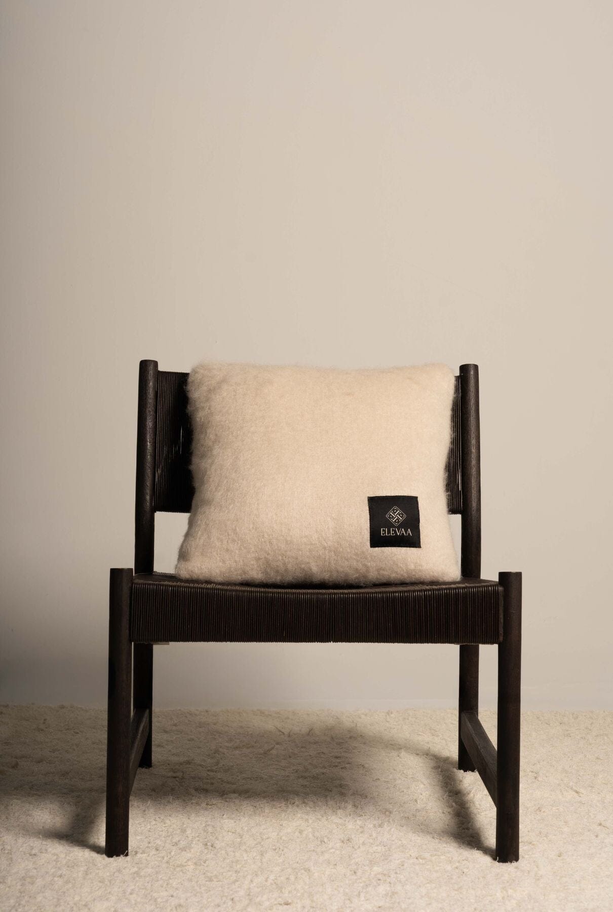 Natural Beige Mohair Cushion Cushions ELEVAA 