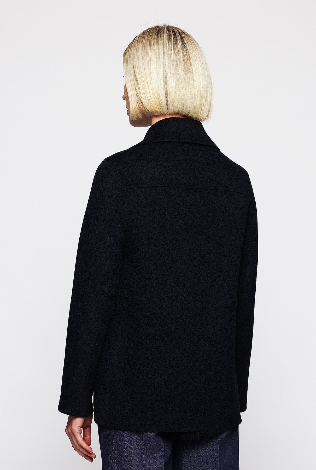 Navy blue wool & cashmere double-face jacket Coats Mirto 