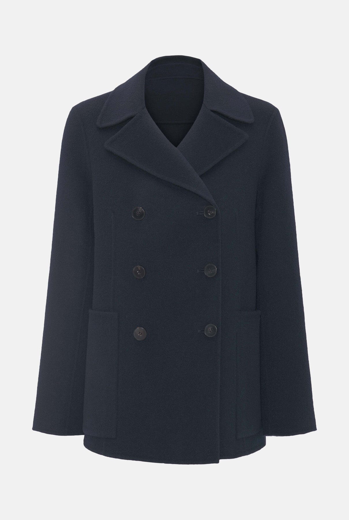 Navy blue wool & cashmere double-face jacket Coats Mirto 