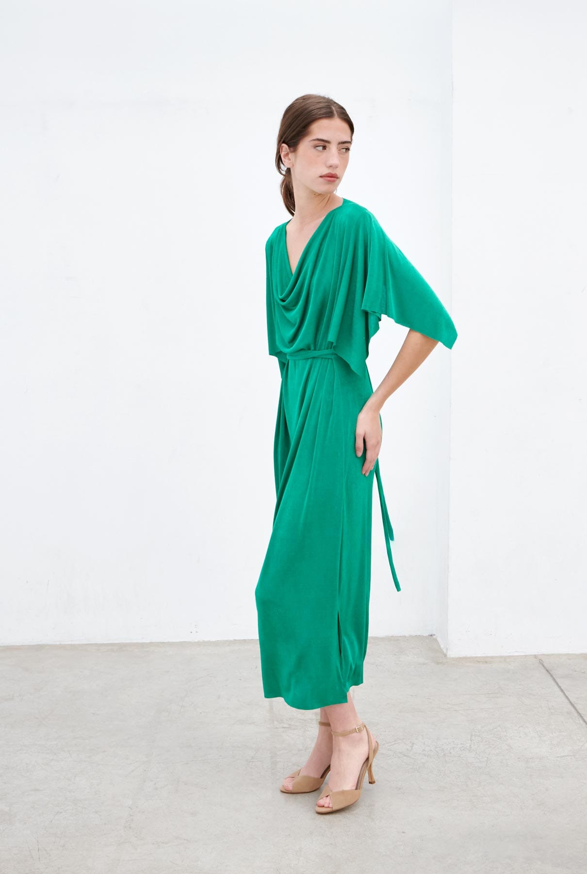 Nicole túnica escote drapeado - esmeralda Dresses Duyos 