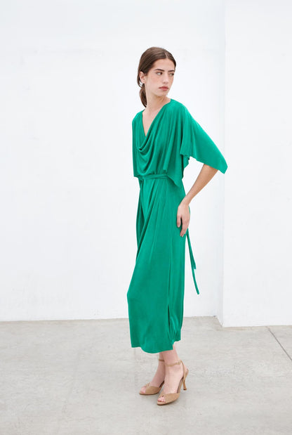 Nicole túnica escote drapeado - esmeralda Dresses Duyos 