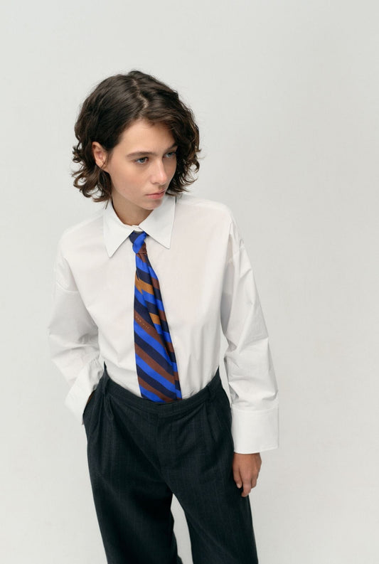 Nolita Stripe scarf blue Foulards & Scarves Van Hise 