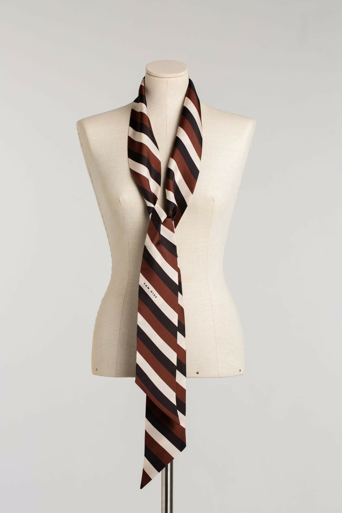 NOLITA STRIPE SCARF CHOCOLATE Foulards & Scarves Van Hise 