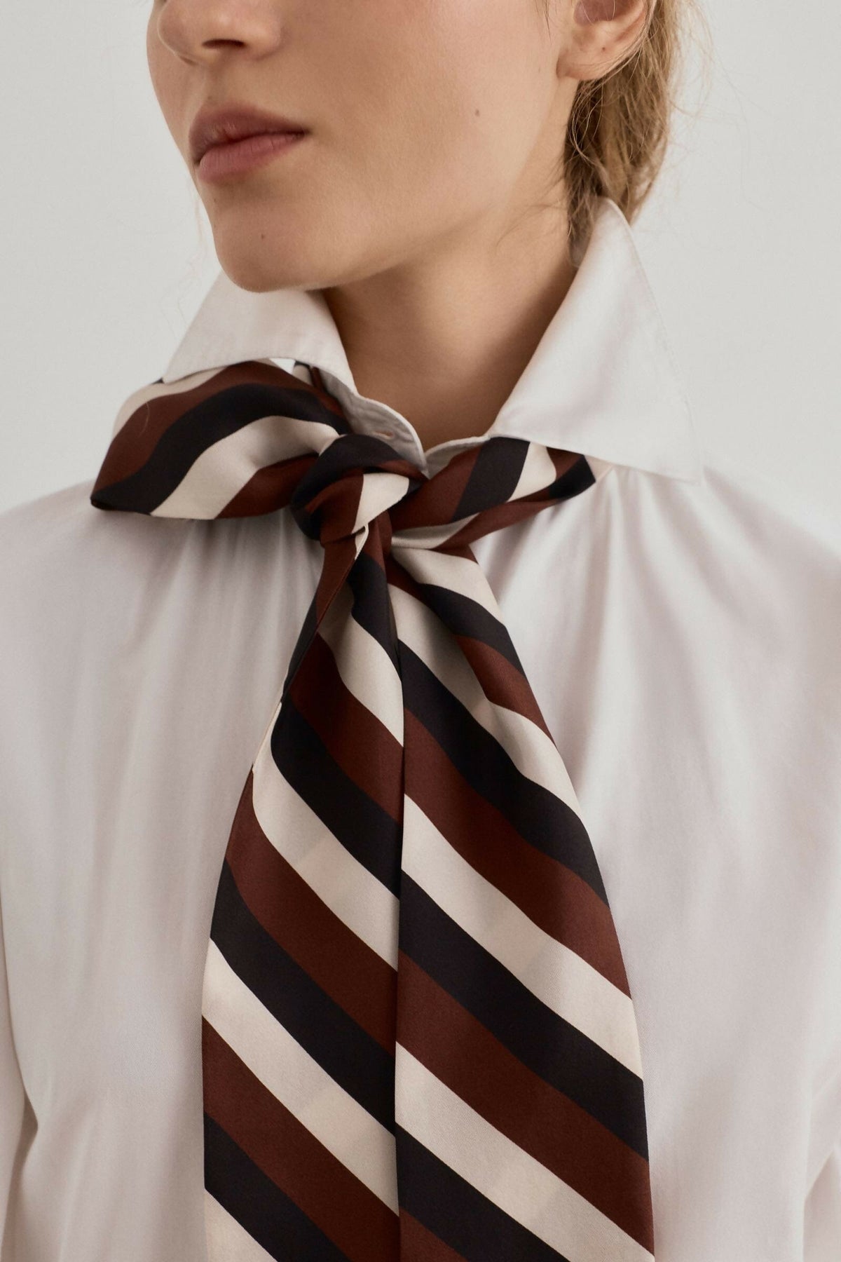 NOLITA STRIPE SCARF CHOCOLATE Foulards & Scarves Van Hise 