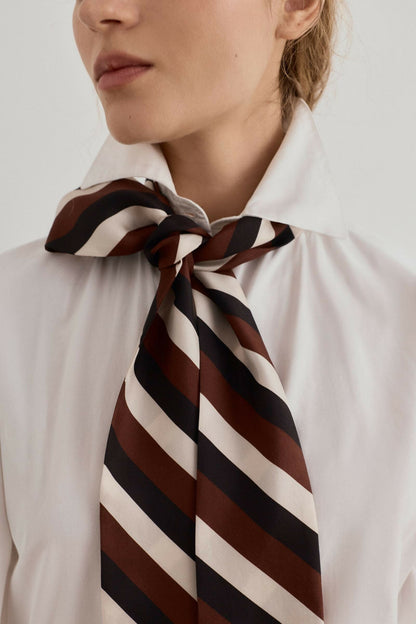NOLITA STRIPE SCARF CHOCOLATE Foulards & Scarves Van Hise 