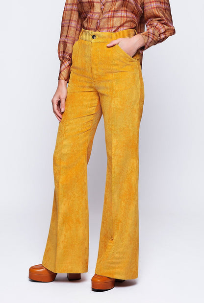 Ochre corduroy trousers Trousers Mirto 